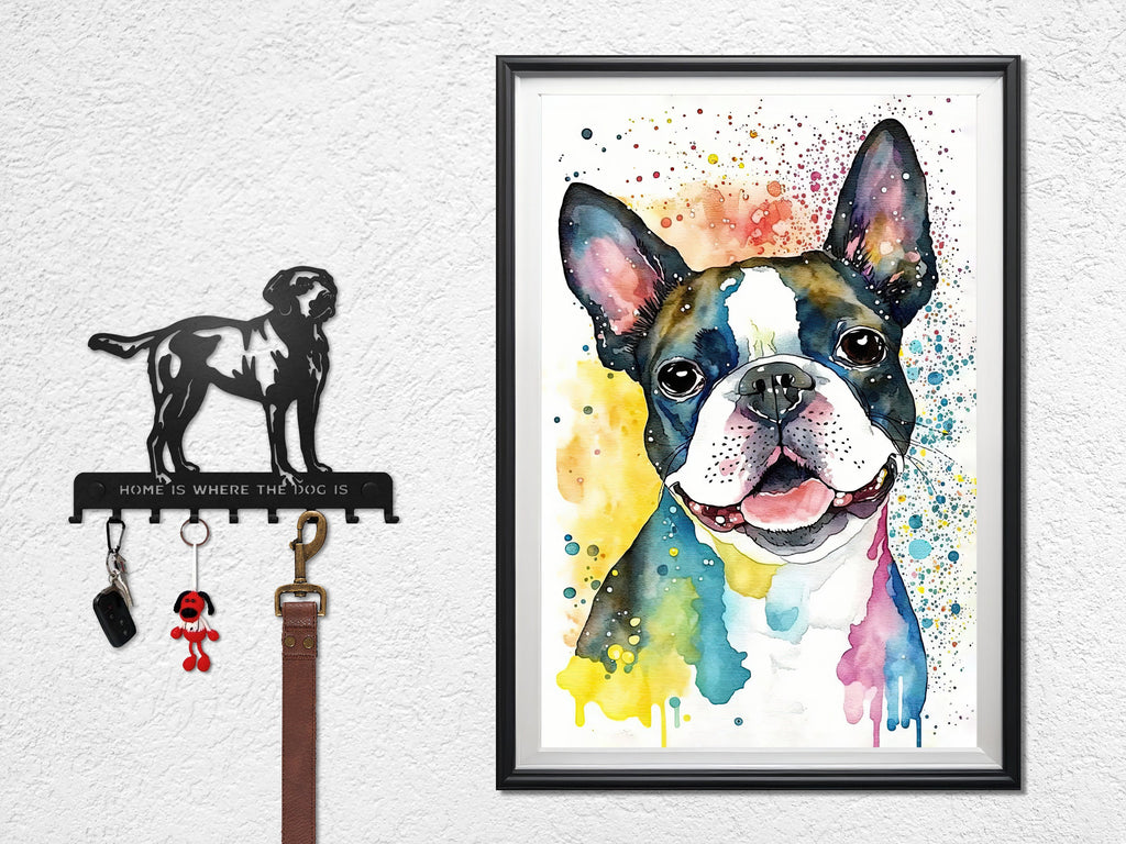 Boston Terrier Dog Watercolor Print Cute Pet Keepsake Wall Art Dog Lover Gift Adorable Canine Home Decor for Puppy Lovers!