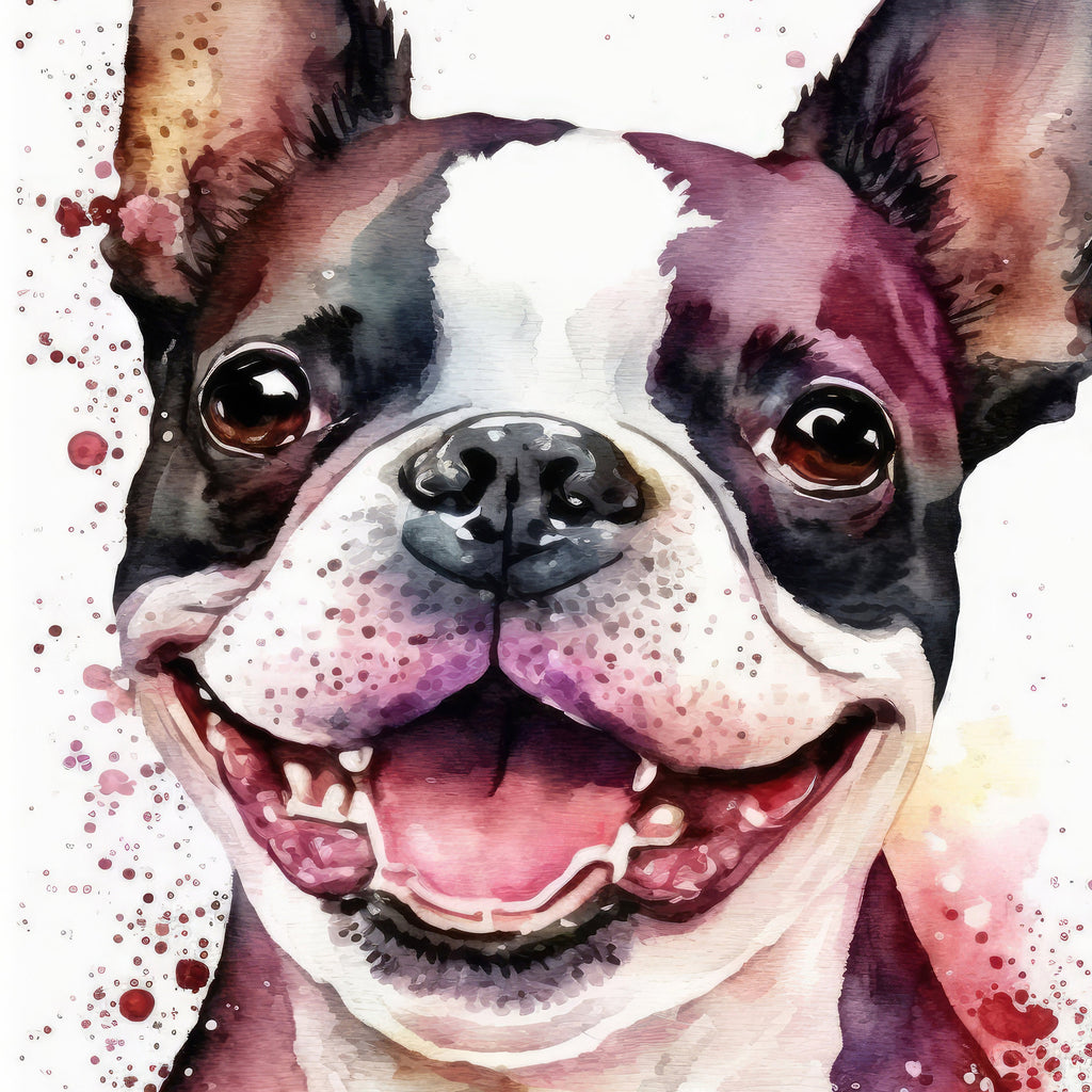 Boston Terrier Dog Watercolor Print Cute Pet Keepsake Wall Art Dog Lover Gift Adorable Canine Home Decor for Puppy Lovers!