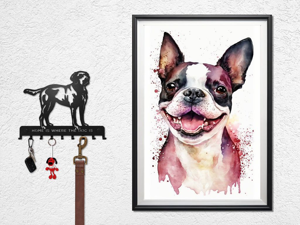 Boston Terrier Dog Watercolor Print Cute Pet Keepsake Wall Art Dog Lover Gift Adorable Canine Home Decor for Puppy Lovers!