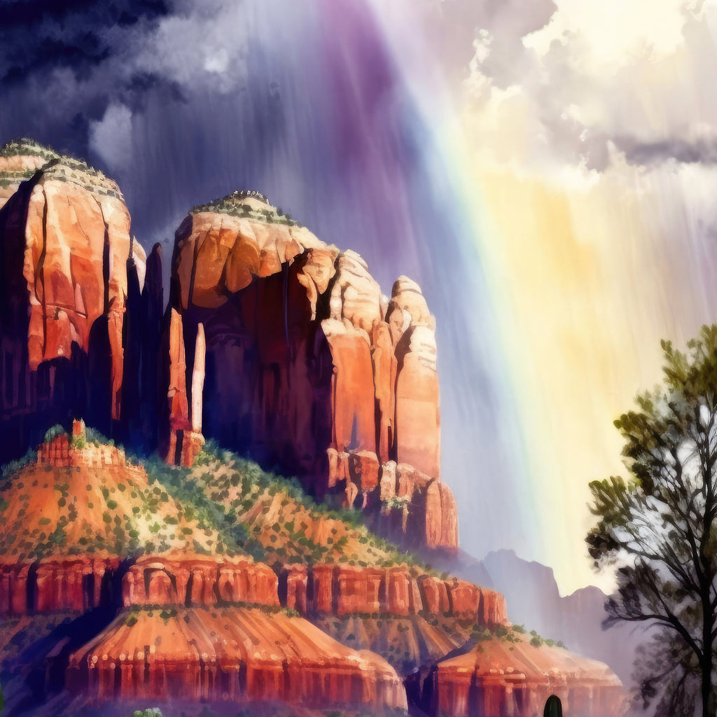 Watercolor Sedona Print Arizona Southwest Wall Art Landscape Art Gift Desert Home Western Decor