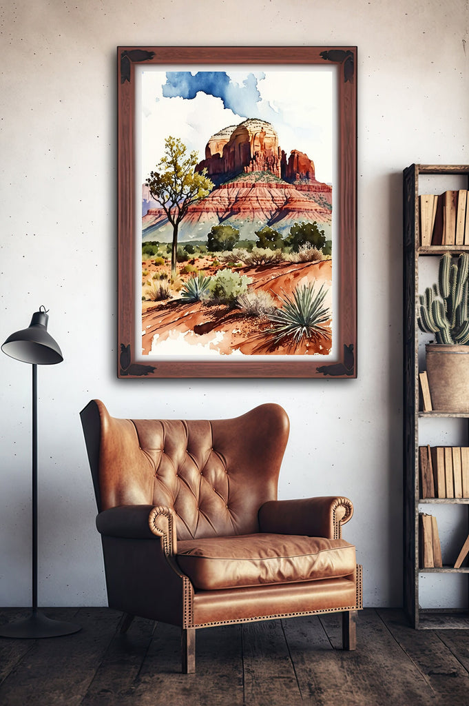 Watercolor Sedona Print Arizona Southwest Wall Art Landscape Art Gift Desert Home Western Decor