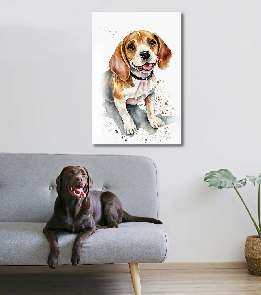 Beagle Art Pet Portrait Print Cute Pet Keepsake Dog Wall Art Gift For Pet Lovers Dog Portrait Puppy Nursery Decor