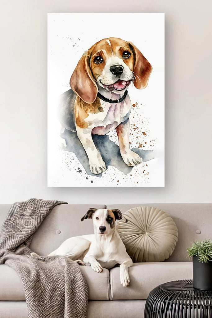 Beagle Art Pet Portrait Print Cute Pet Keepsake Dog Wall Art Gift For Pet Lovers Dog Portrait Puppy Nursery Decor