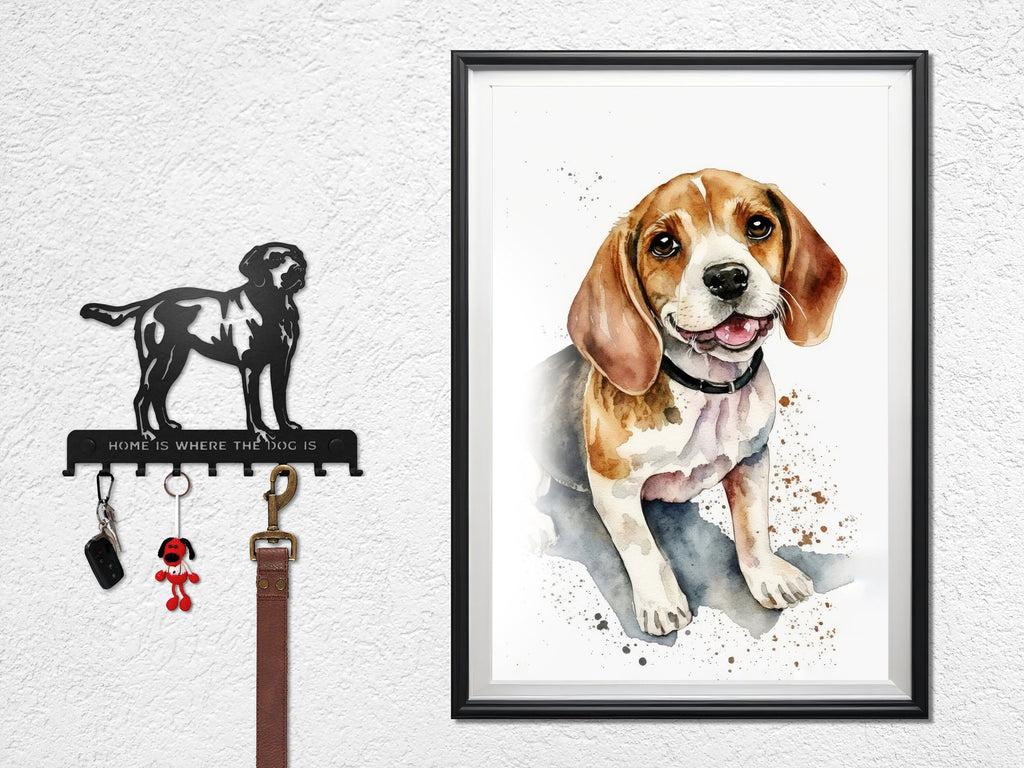 Beagle Art Pet Portrait Print Cute Pet Keepsake Dog Wall Art Gift For Pet Lovers Dog Portrait Puppy Nursery Decor