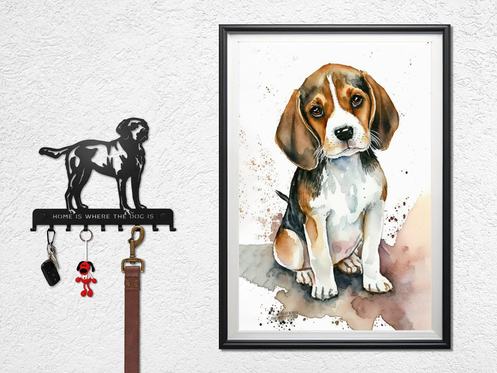 Beagle Art Pet Portrait Print Cute Pet Keepsake Dog Wall Art Gift For Pet Lovers Dog Portrait Puppy Nursery Decor