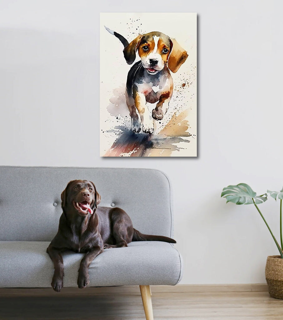 Beagle Art Pet Portrait Print Cute Pet Keepsake Dog Wall Art Gift For Pet Lovers Dog Portrait Puppy Nursery Decor