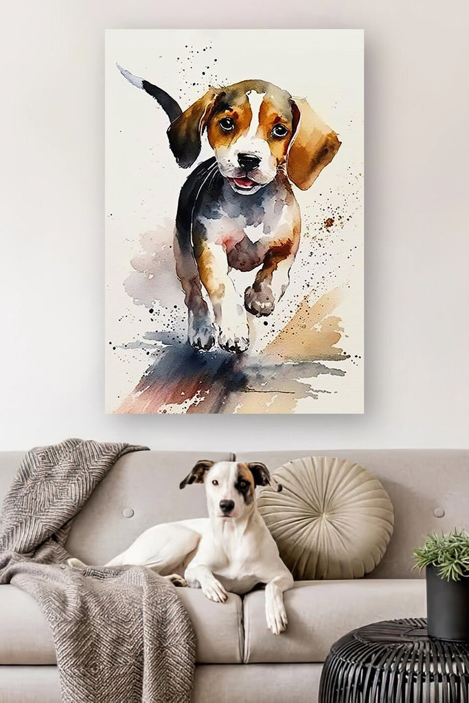 Beagle Art Pet Portrait Print Cute Pet Keepsake Dog Wall Art Gift For Pet Lovers Dog Portrait Puppy Nursery Decor