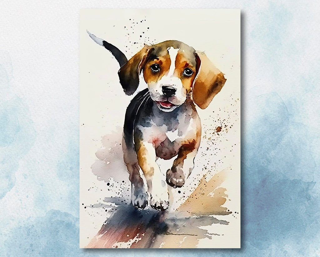 Beagle Art Pet Portrait Print Cute Pet Keepsake Dog Wall Art Gift For Pet Lovers Dog Portrait Puppy Nursery Decor