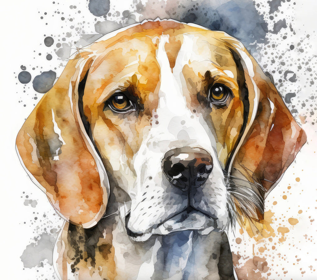 Beagle Art Pet Portrait Print Cute Pet Keepsake Dog Wall Art Gift For Pet Lovers Dog Portrait Puppy Nursery Decor