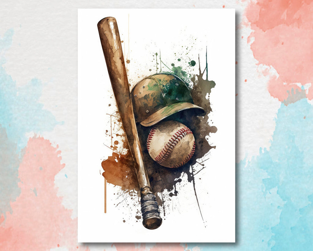 Baseball Art Print Softball Coach Gift For Him Boys Room Wall Art Boy Nursery Decor Man Cave Sports Decor