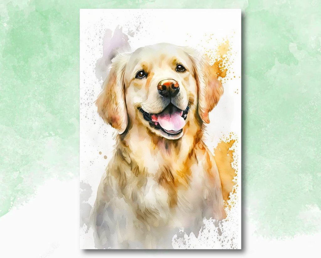 Golden Retriever Dog Watercolor Print Cute Pet Keepsake Wall Art Dog Lover Gift Adorable Canine Home Decor for Puppy Dog Lovers!