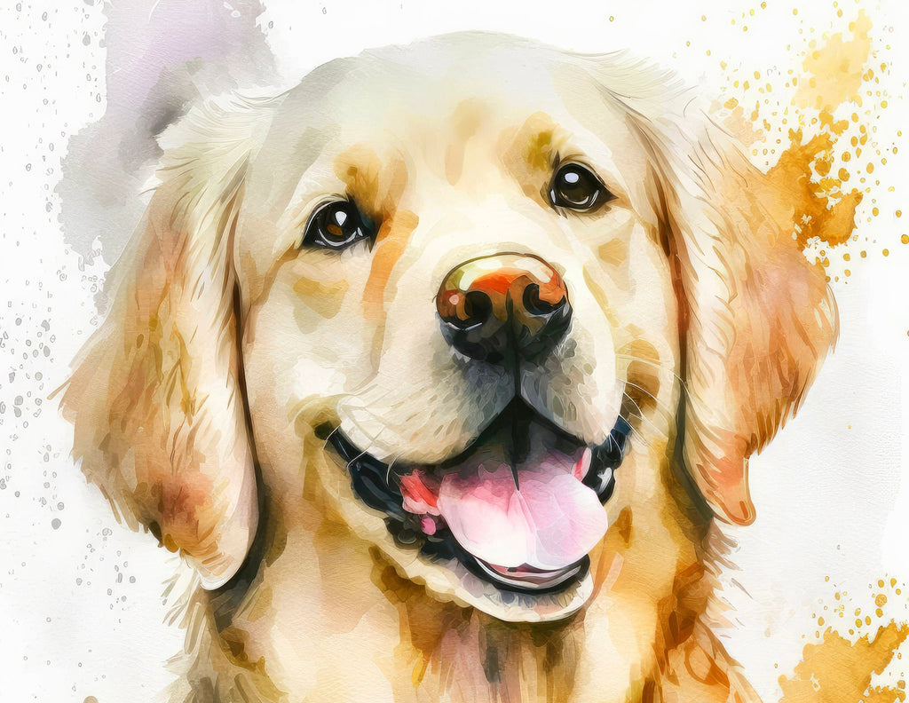 Golden Retriever Dog Watercolor Print Cute Pet Keepsake Wall Art Dog Lover Gift Adorable Canine Home Decor for Puppy Dog Lovers!