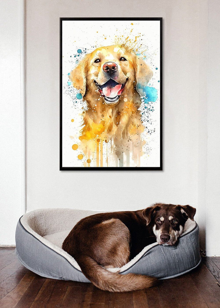 Golden Retriever Dog Watercolor Print Cute Pet Keepsake Wall Art Dog Lover Gift Adorable Canine Home Decor for Puppy Dog Lovers!