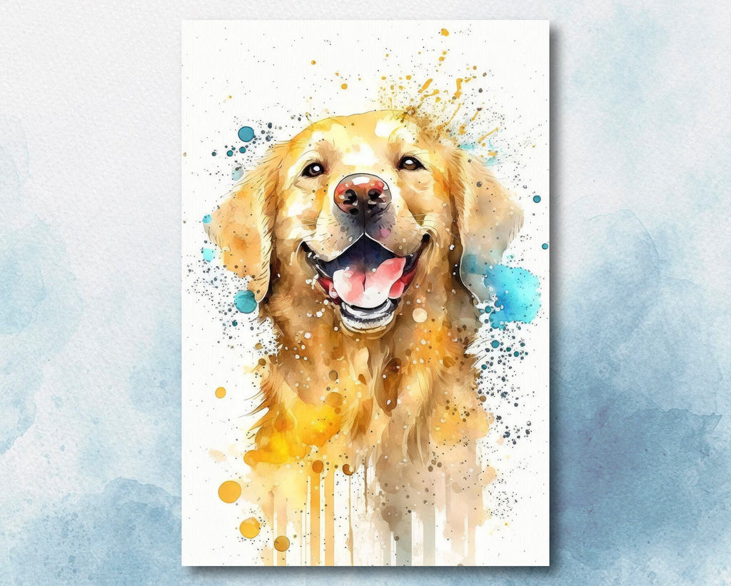 Golden Retriever Dog Watercolor Print Cute Pet Keepsake Wall Art Dog Lover Gift Adorable Canine Home Decor for Puppy Dog Lovers!