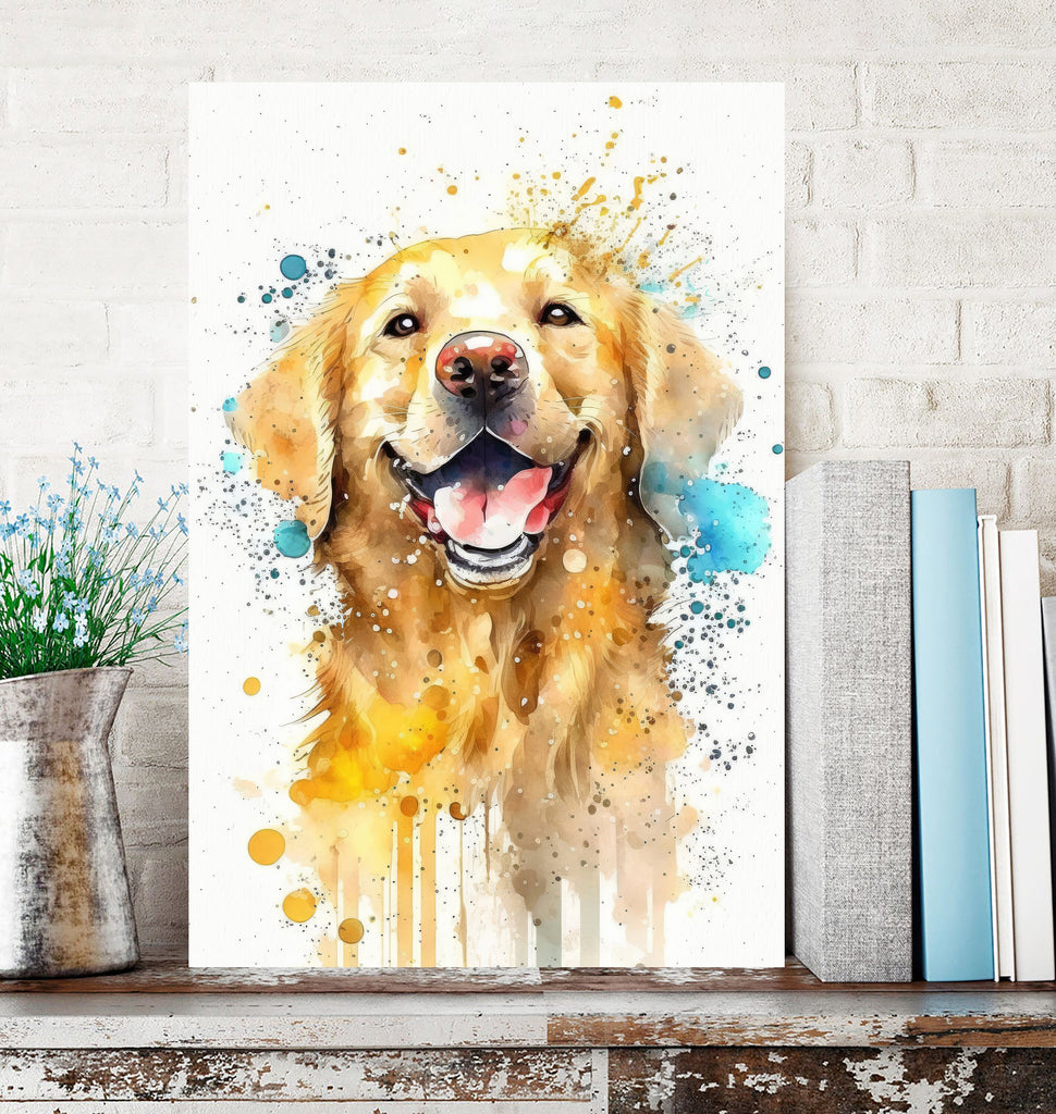 Golden Retriever Dog Watercolor Print Cute Pet Keepsake Wall Art Dog Lover Gift Adorable Canine Home Decor for Puppy Dog Lovers!