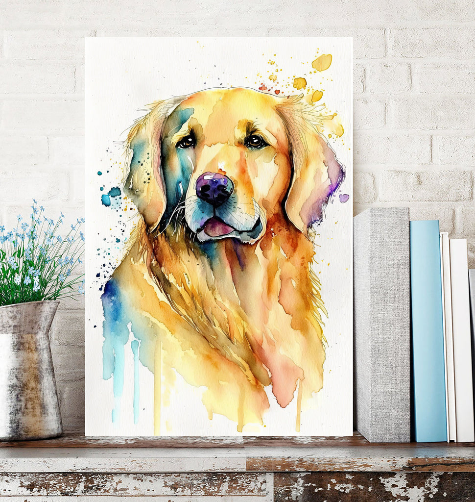 Golden Retriever Dog Watercolor Print Cute Pet Keepsake Wall Art Dog Lover Gift Adorable Canine Home Decor for Puppy Dog Lovers!