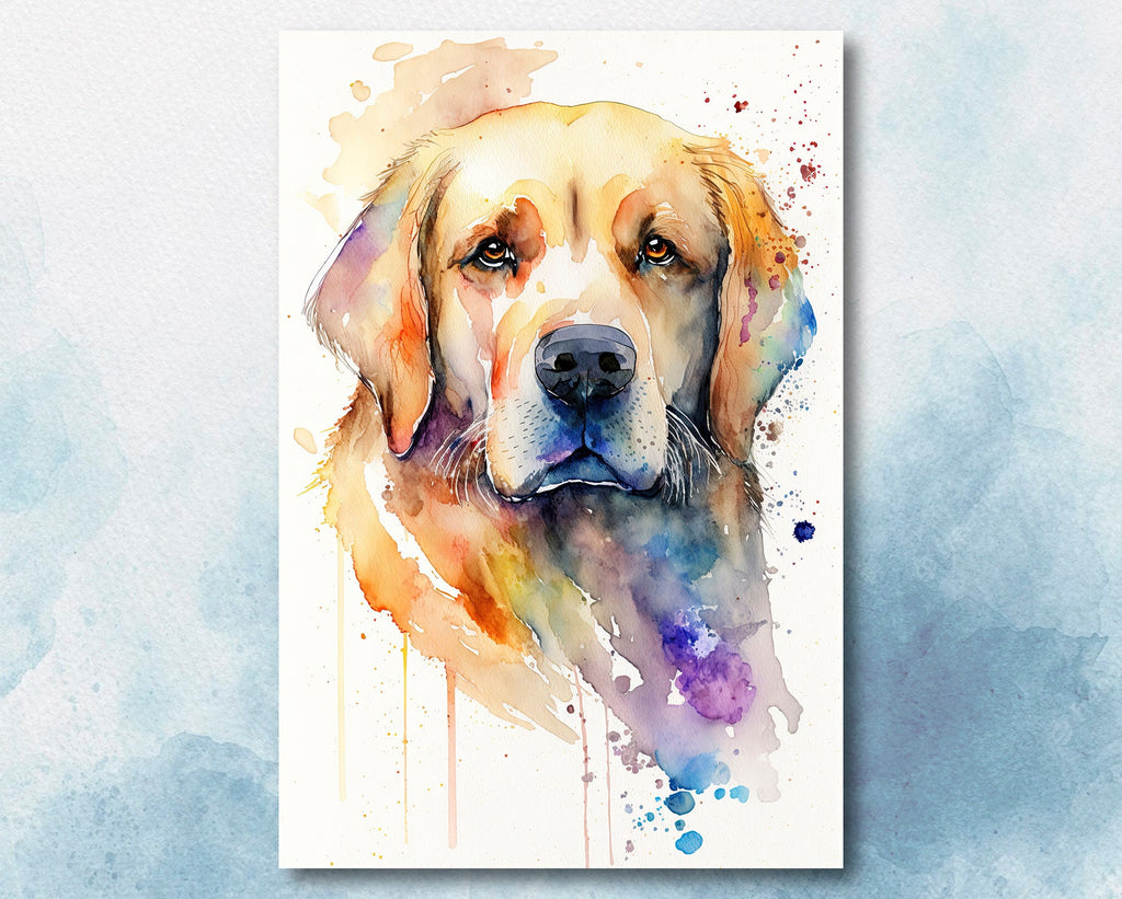 Golden Retriever Dog Watercolor Print Cute Pet Keepsake Wall Art Dog Lover Gift Adorable Canine Home Decor for Puppy Dog Lovers!