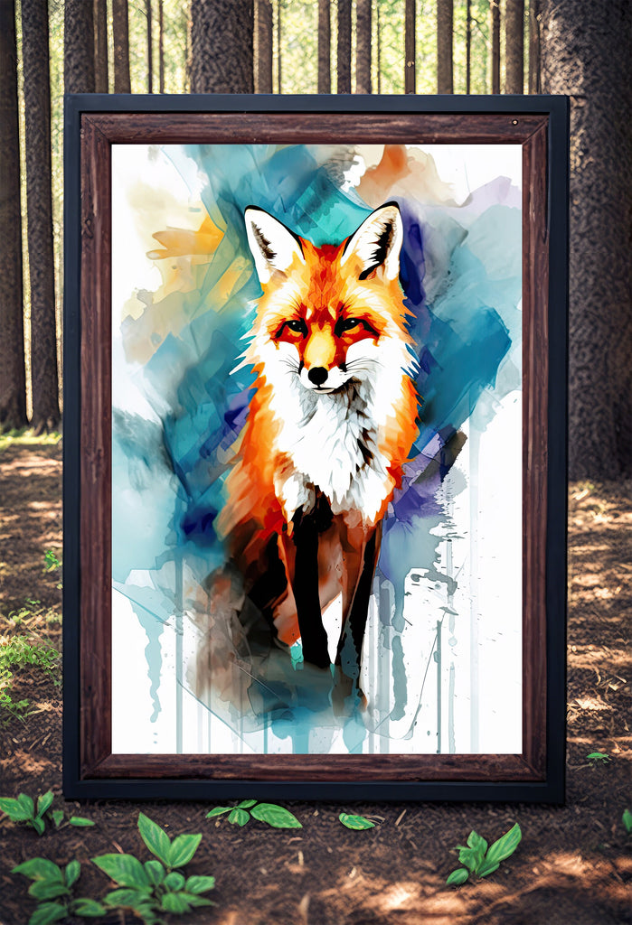 Red Fox Watercolor Painting Print Forest Nursery Wall Art Nature Wildlife Gift Rustic Woodland Animal Home Cottagecore Decor