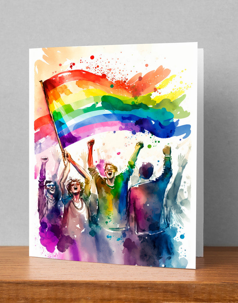 Gay Art Greeting Cards for Gay Pride Month or Coming Out Gifts LGBTQ Queer Holiday Cards - 5x7 inches in Packs of 1, 10, 30, and 50pcs