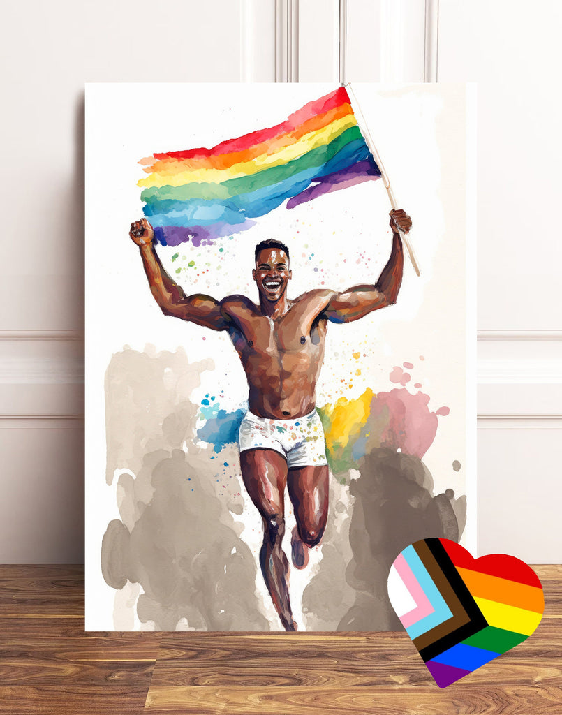 Gay Art Greeting Cards for Gay Pride Month or Coming Out Gifts LGBTQ Queer Holiday Cards - 5x7 inches in Packs of 1, 10, 30, and 50pcs