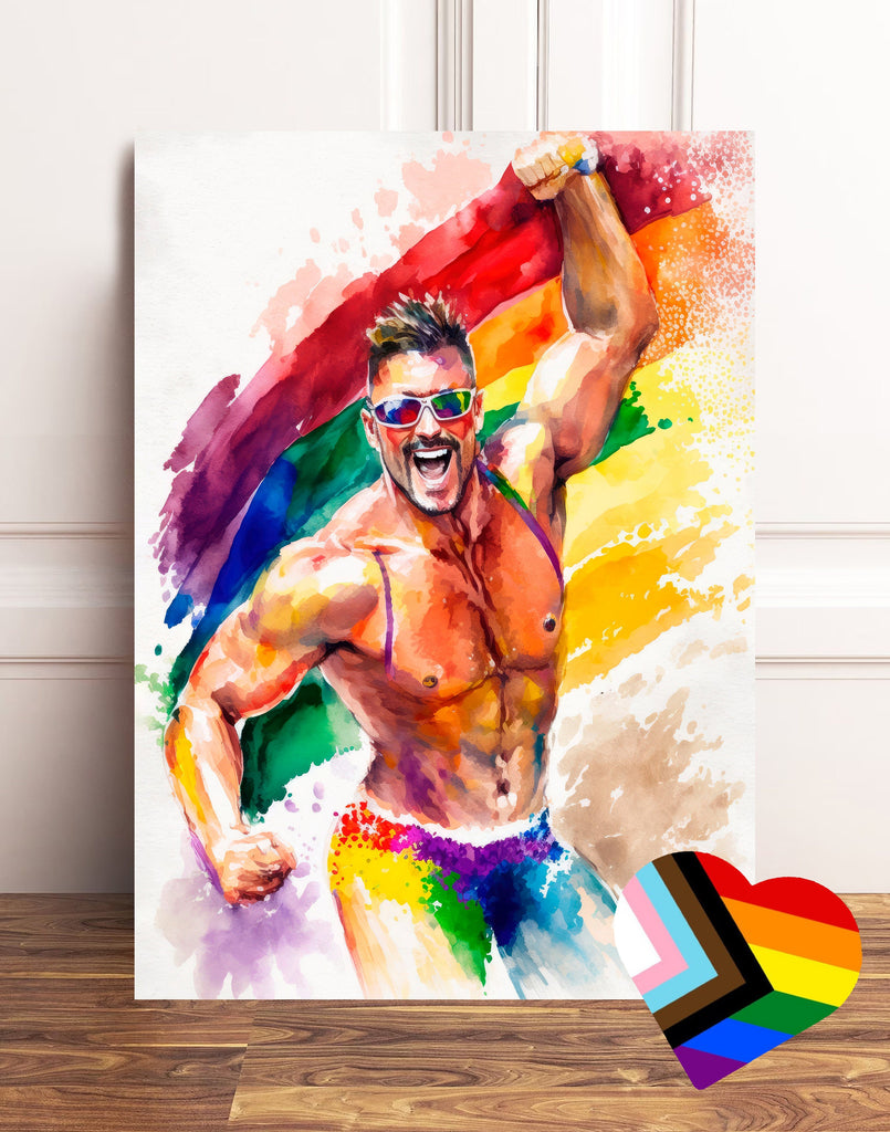 Gay Art Greeting Cards for Gay Pride Month or Coming Out Gifts LGBTQ Queer Holiday Cards - 5x7 inches in Packs of 1, 10, 30, and 50pcs