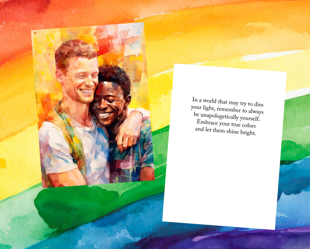 Gay Art Greeting Cards for Gay Pride Month or Coming Out Gifts LGBTQ Queer Holiday Cards - 5x7 inches in Packs of 1, 10, 30, and 50pcs