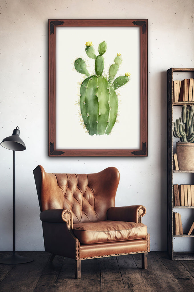 Cactus Plant Print Watercolor Painting Botanical Wall Art Southwest Artwork Gift Rustic Desert Home Decor