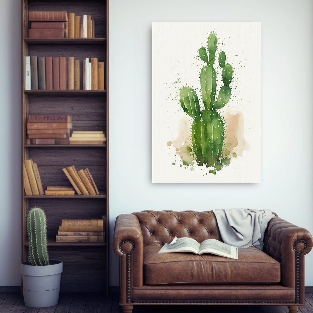 Cactus Plant Print Watercolor Painting Botanical Wall Art Southwest Artwork Gift Rustic Desert Home Decor