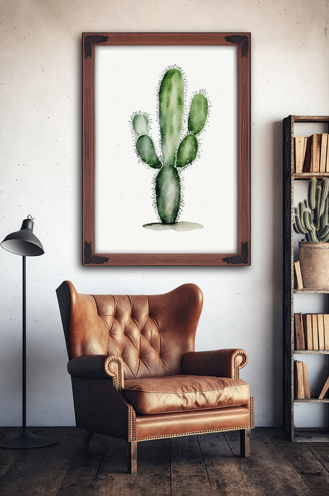 Cactus Plant Print Watercolor Painting Botanical Wall Art Southwest Artwork Gift Rustic Desert Home Decor