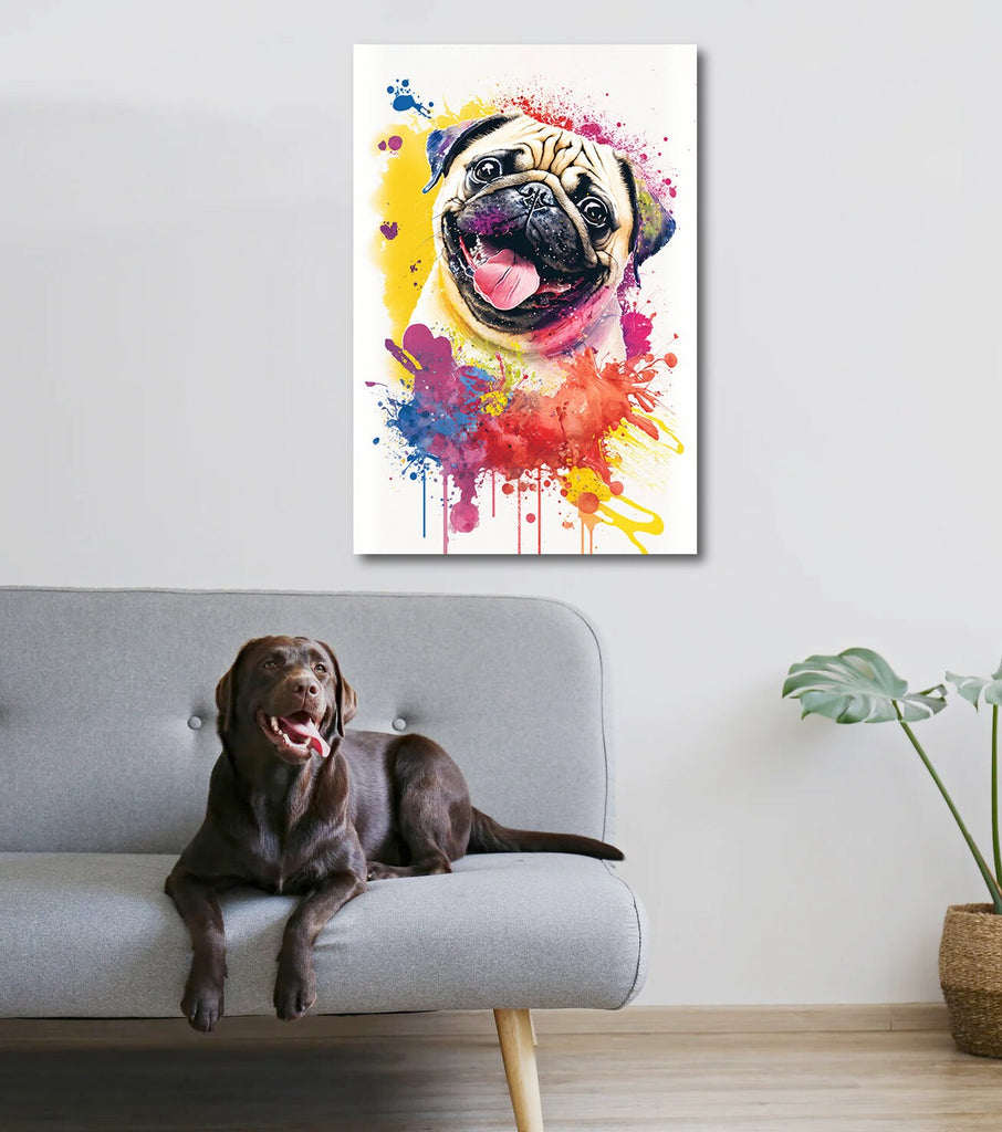 Pug Dog Watercolor Print Cute Pet Keepsake Wall Art Dog Lover Gift Adorable Canine Home Decor for Puppy Dog Lovers!