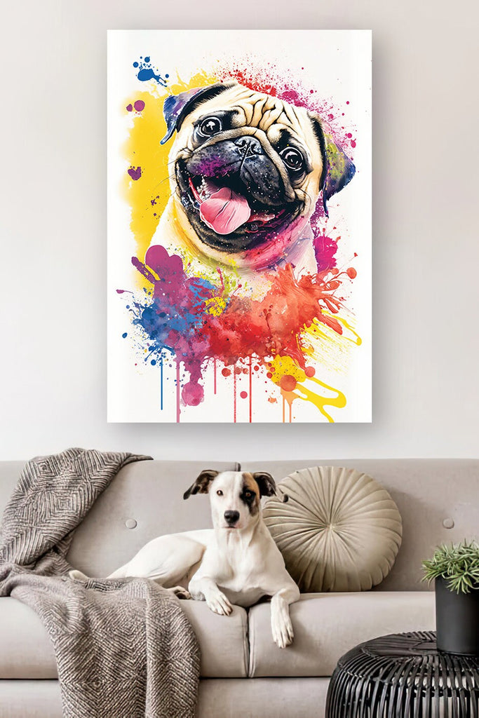 Pug Dog Watercolor Print Cute Pet Keepsake Wall Art Dog Lover Gift Adorable Canine Home Decor for Puppy Dog Lovers!