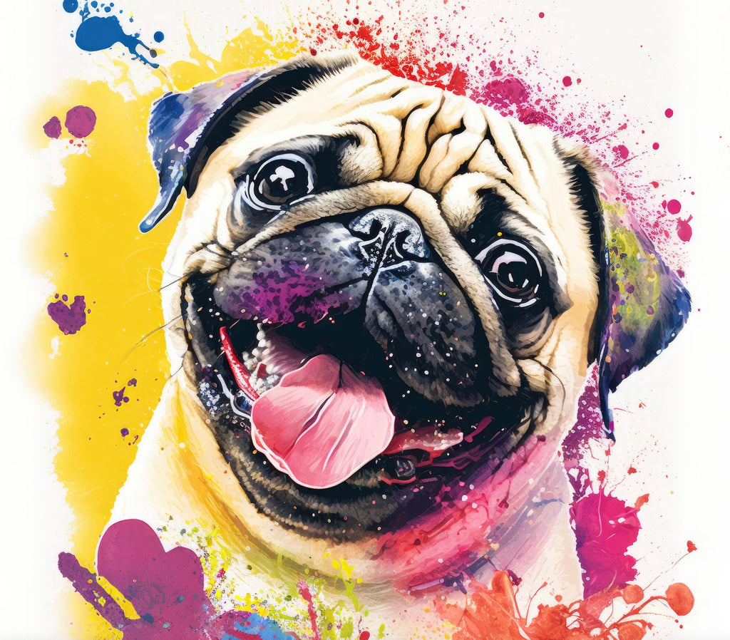 Pug Dog Watercolor Print Cute Pet Keepsake Wall Art Dog Lover Gift Adorable Canine Home Decor for Puppy Dog Lovers!