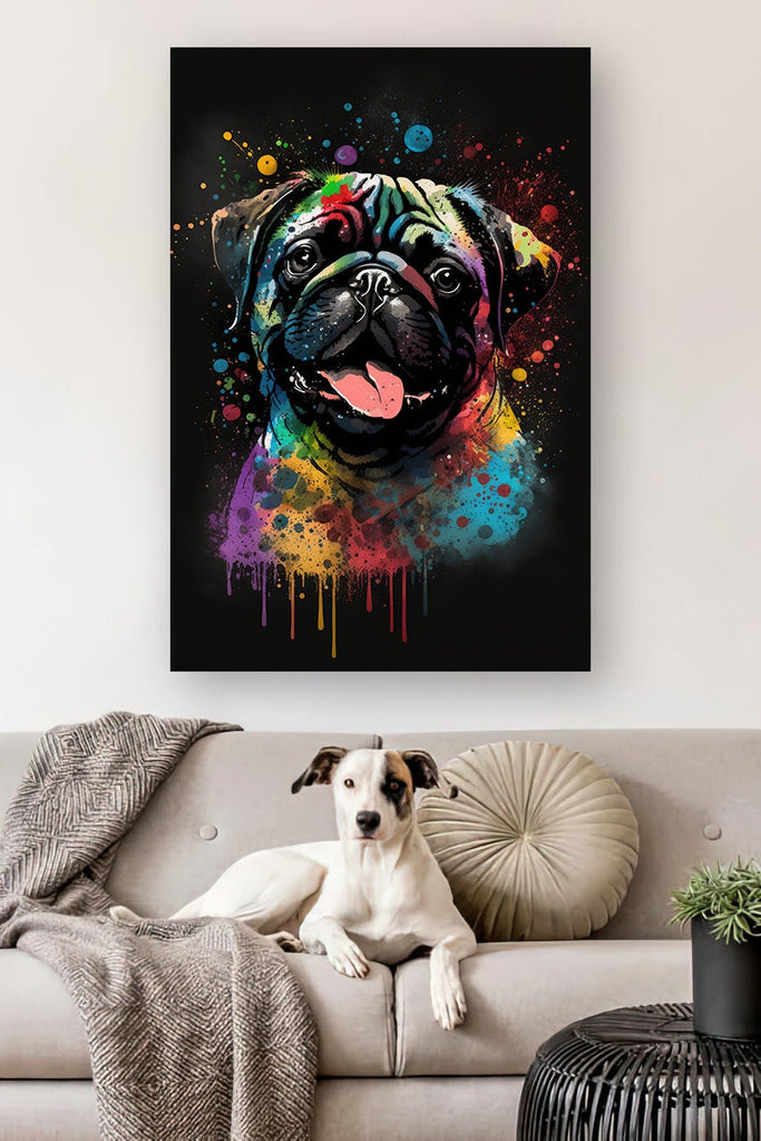 Pug Dog Watercolor Print Cute Pet Keepsake Wall Art Dog Lover Gift Adorable Canine Home Decor for Puppy Dog Lovers!