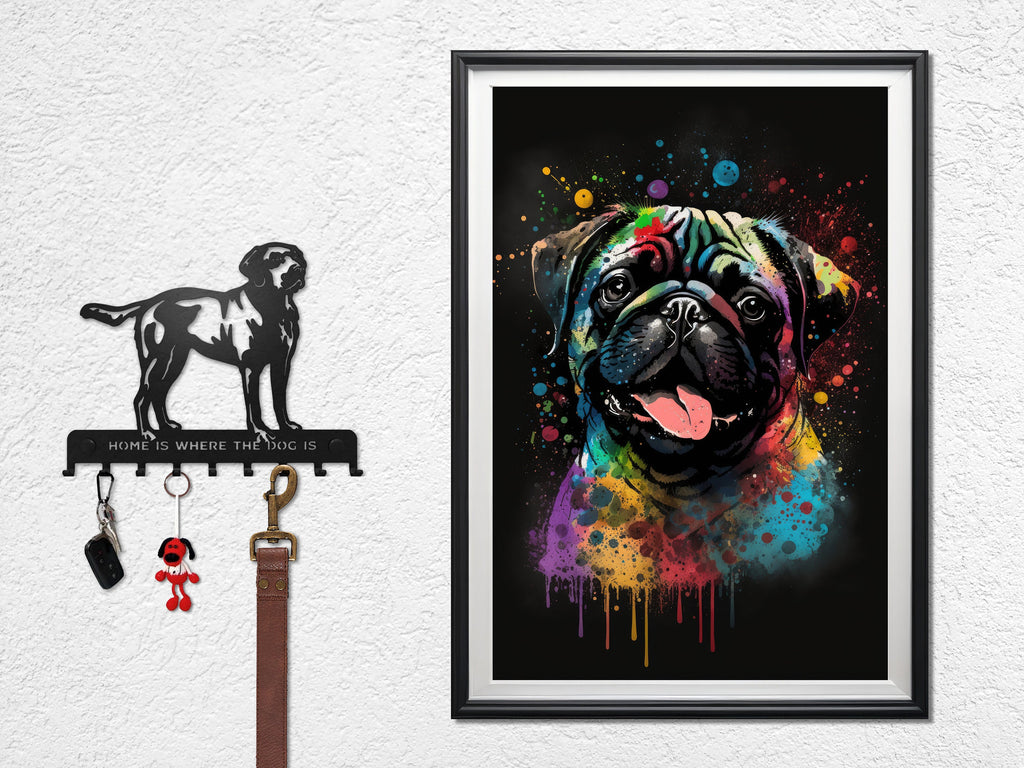 Pug Dog Watercolor Print Cute Pet Keepsake Wall Art Dog Lover Gift Adorable Canine Home Decor for Puppy Dog Lovers!