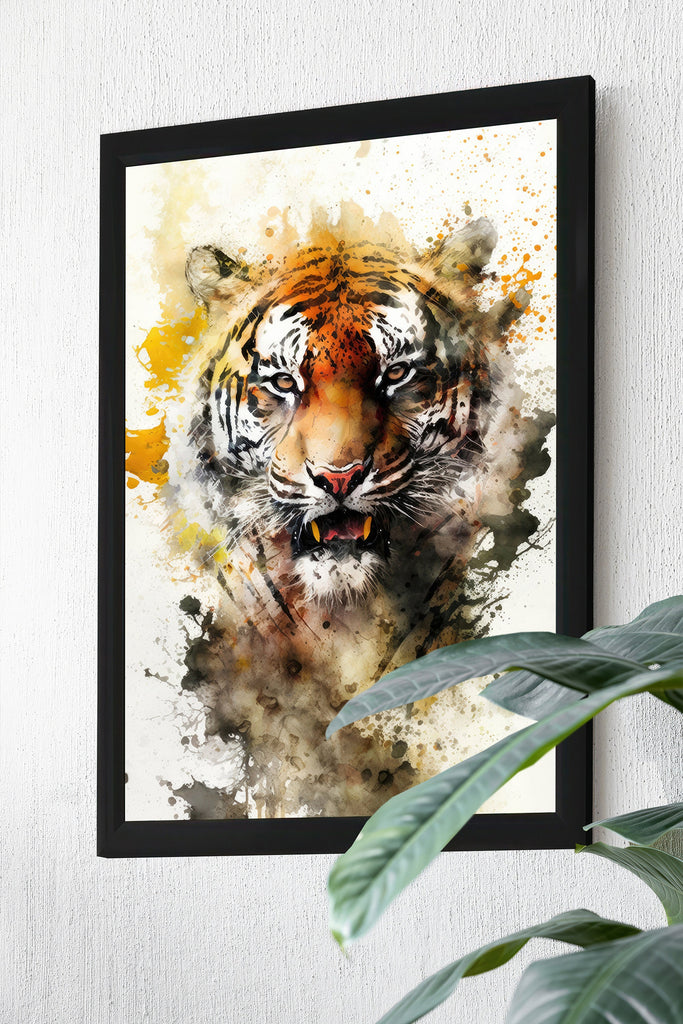 Tiger Print Wild Cat Animal Wall Art Colorful Wildlife Safari Gift Animal Jungle Nursery Home Decor