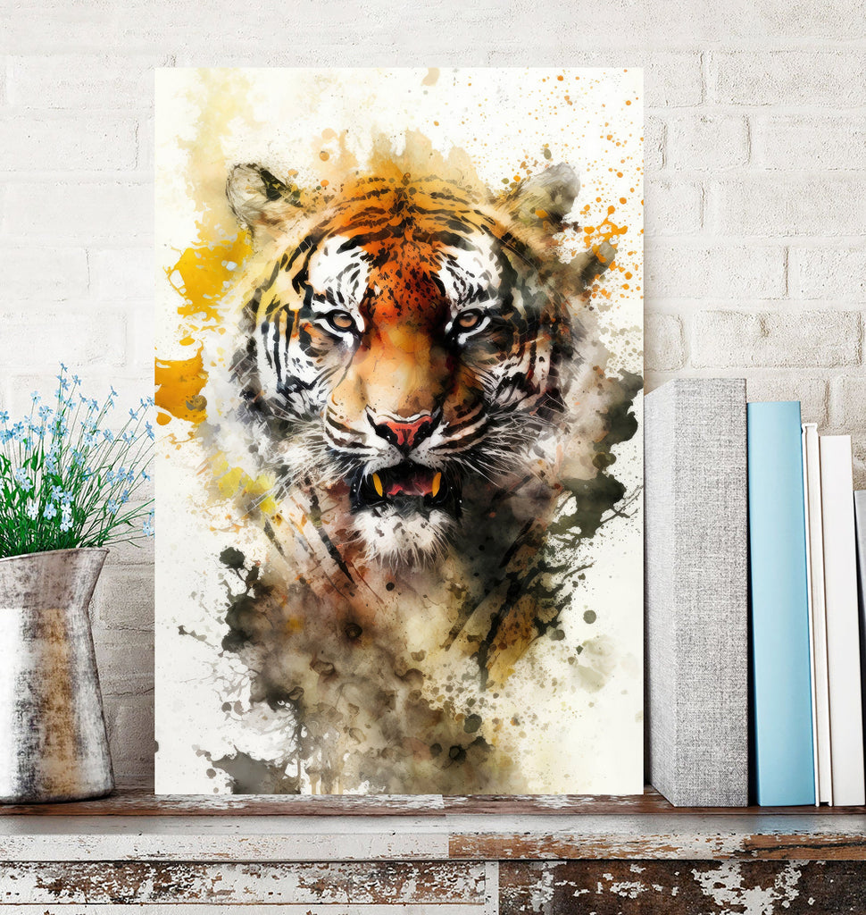 Tiger Print Wild Cat Animal Wall Art Colorful Wildlife Safari Gift Animal Jungle Nursery Home Decor