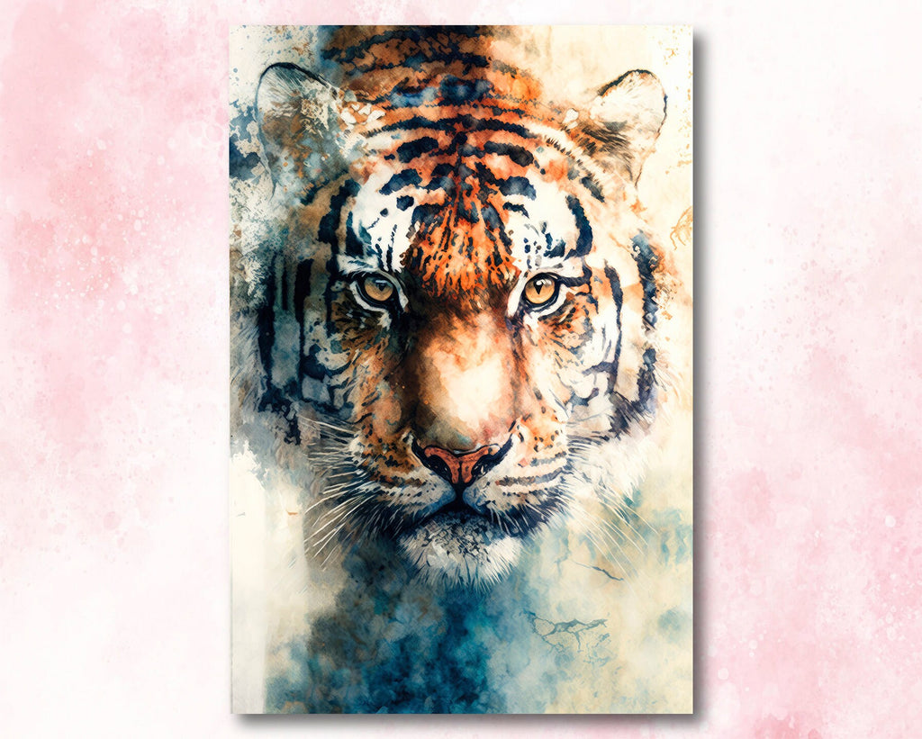 Tiger Print Wild Cat Animal Wall Art Colorful Wildlife Safari Gift Animal Jungle Nursery Home Decor