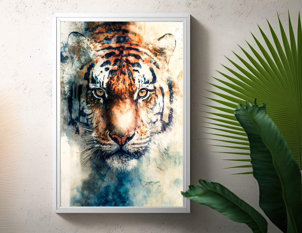 Tiger Print Wild Cat Animal Wall Art Colorful Wildlife Safari Gift Animal Jungle Nursery Home Decor