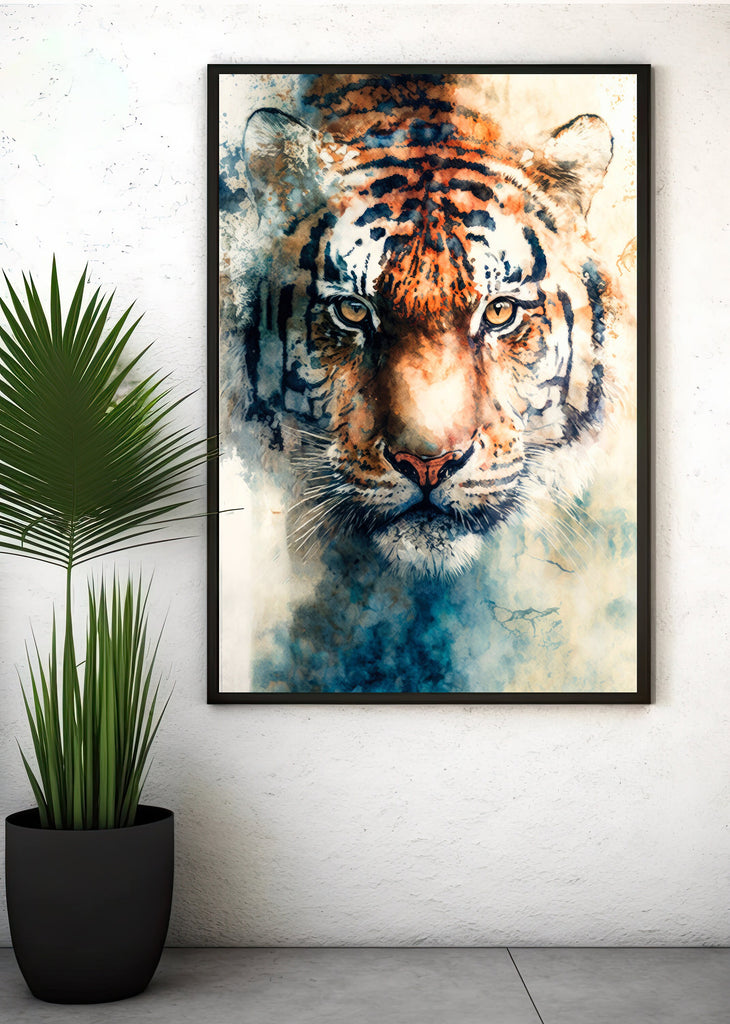 Tiger Print Wild Cat Animal Wall Art Colorful Wildlife Safari Gift Animal Jungle Nursery Home Decor