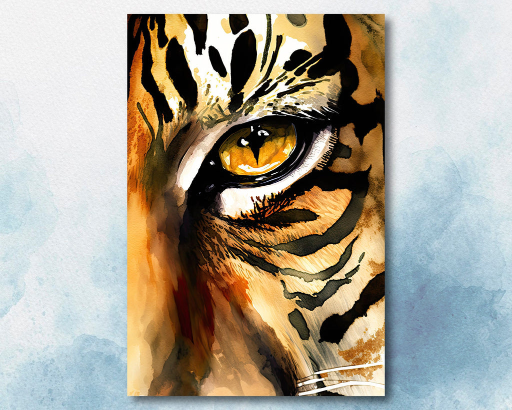 Tiger Print Wild Cat Animal Wall Art Colorful Wildlife Safari Gift Animal Jungle Nursery Home Decor