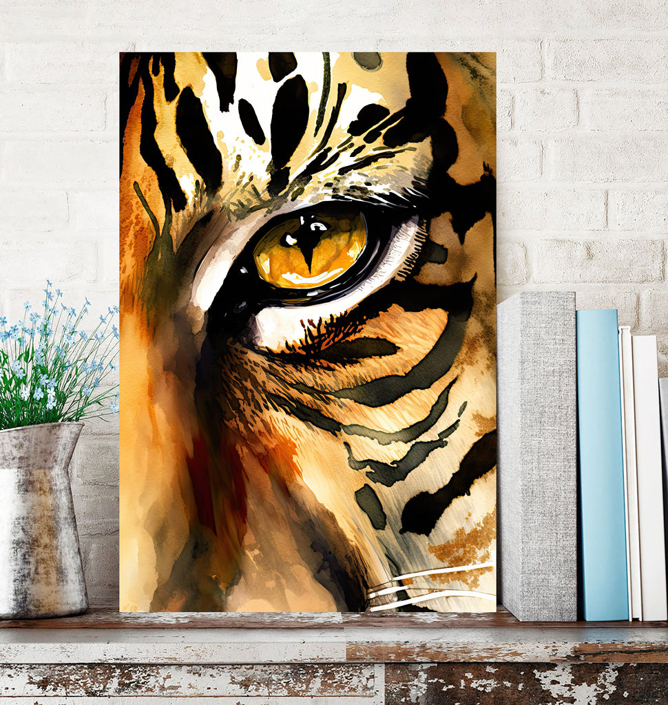 Tiger Print Wild Cat Animal Wall Art Colorful Wildlife Safari Gift Animal Jungle Nursery Home Decor