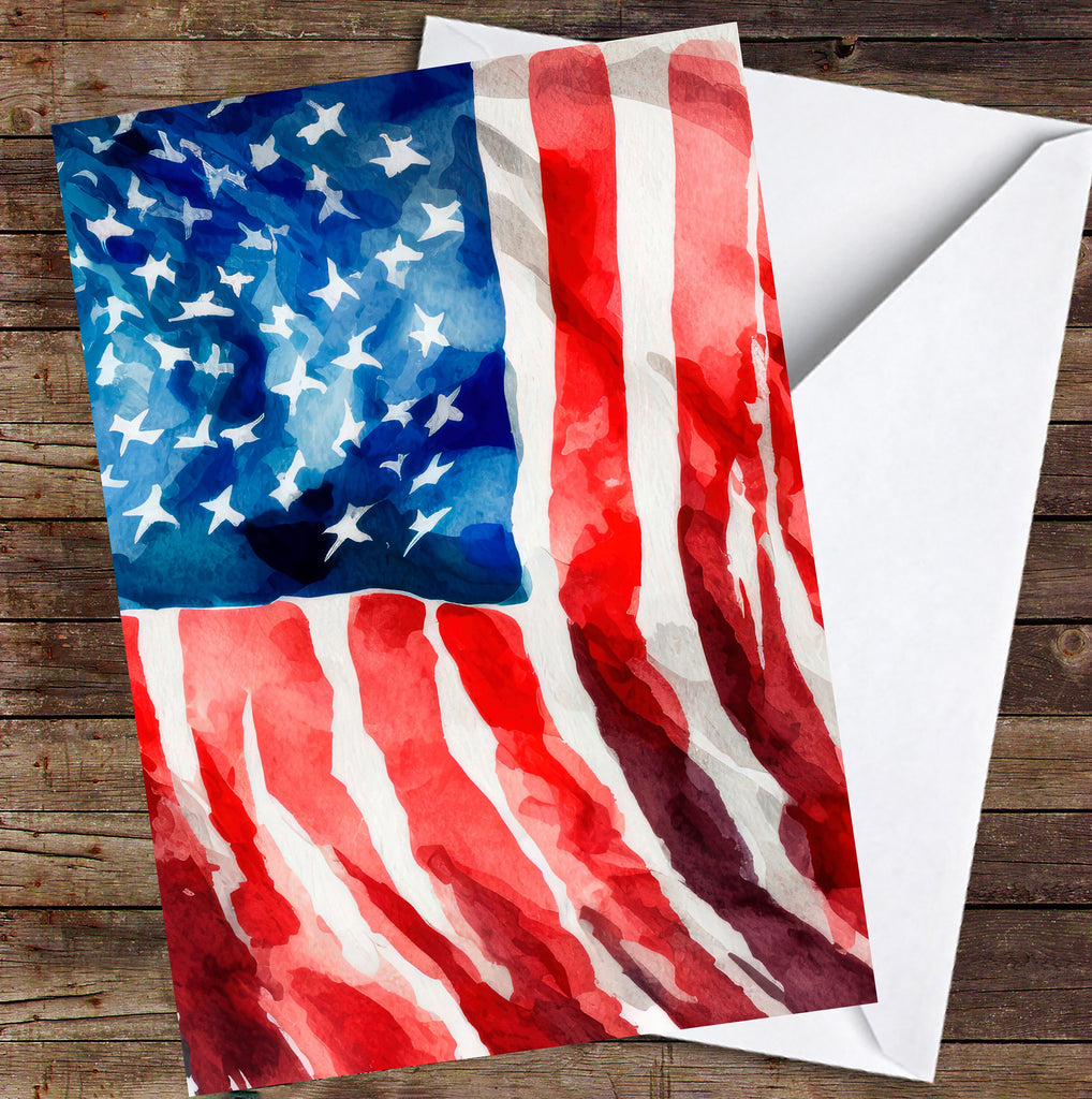 American Flag Art Greeting Cards Fourth of July Memorial Day Veterans Day Patriotic Holiday Cards - 5x7 inches in Packs of 1, 10, 30, & 50