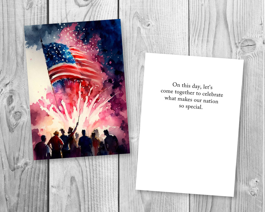 American Fireworks Greeting Cards Fourth of July Memorial Day Veterans Day Patriotic Holiday Cards - 5x7 inches in Packs of 1, 10, 30, & 50