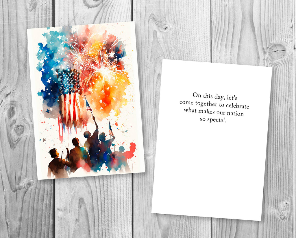 American Fireworks Greeting Cards Fourth of July Memorial Day Veterans Day Patriotic Holiday Cards - 5x7 inches in Packs of 1, 10, 30, & 50