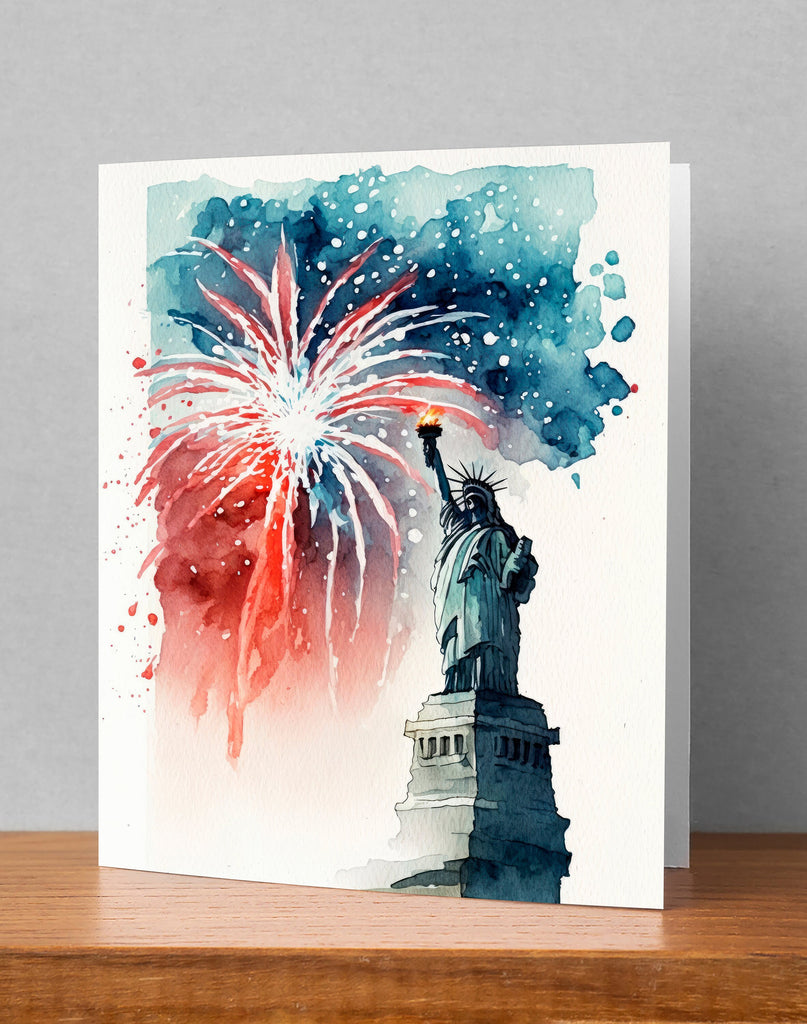 American Statue of Liberty Greeting Cards Fourth of July Patriotic Holiday Cards - 5x7 inches in Packs of 1, 10, 30, 50