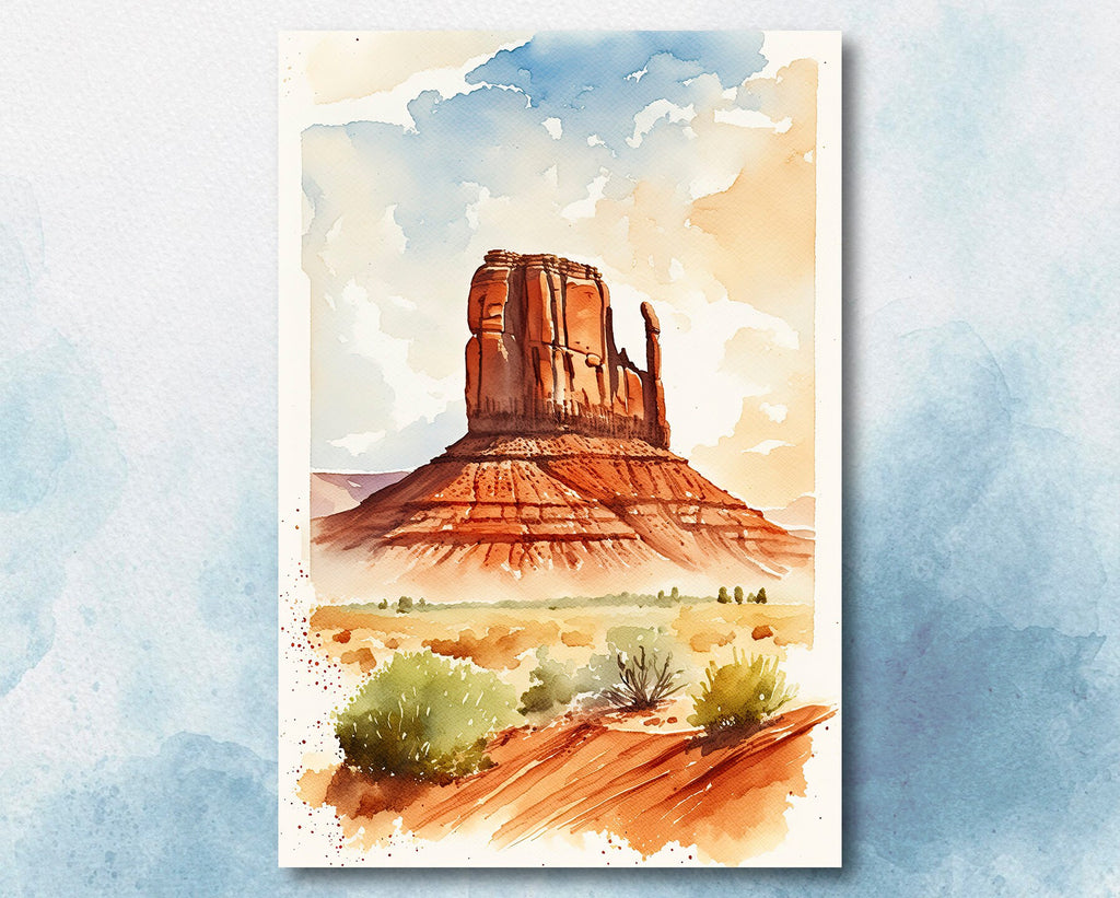 Monument Valley Print Arizona Sonoran Art Watercolor Desert Southwest Wall Art Boho Wall decor Gift Southwestern Decor