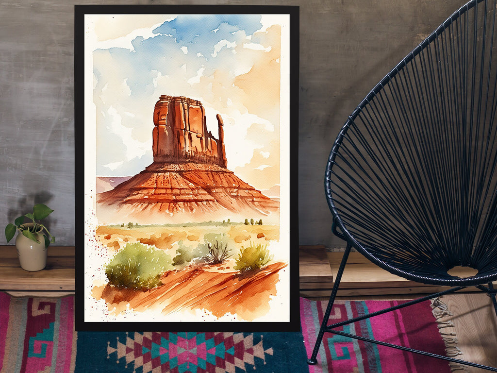 Monument Valley Print Arizona Sonoran Art Watercolor Desert Southwest Wall Art Boho Wall decor Gift Southwestern Decor