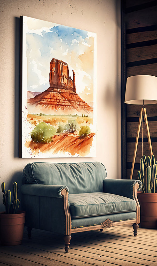 Monument Valley Print Arizona Sonoran Art Watercolor Desert Southwest Wall Art Boho Wall decor Gift Southwestern Decor