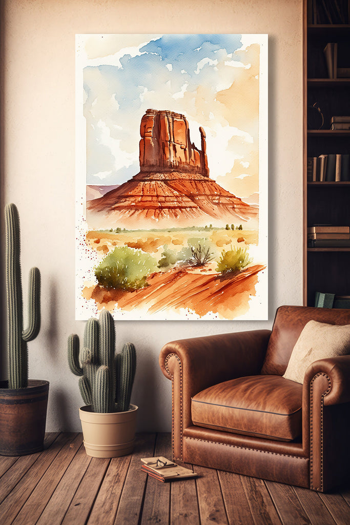 Monument Valley Print Arizona Sonoran Art Watercolor Desert Southwest Wall Art Boho Wall decor Gift Southwestern Decor