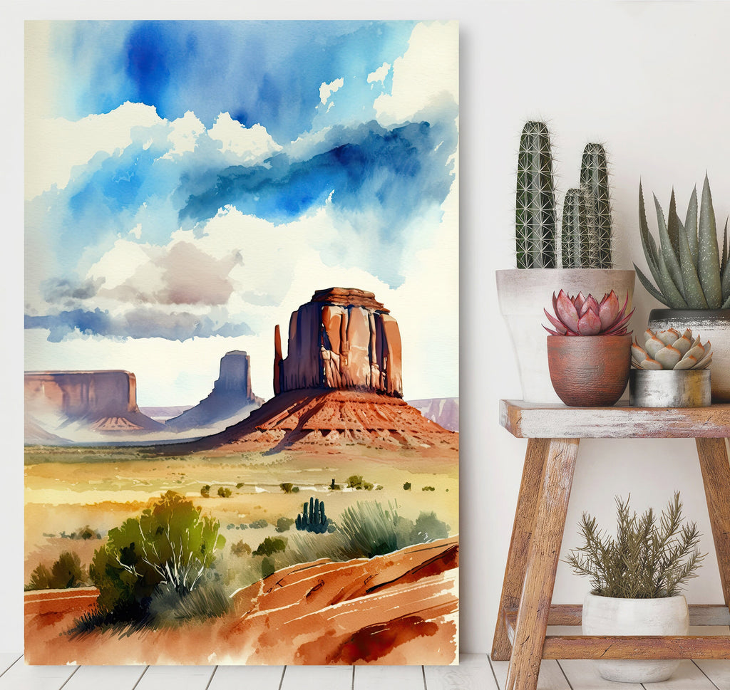 Monument Valley Print Arizona Sonoran Art Watercolor Desert Southwest Wall Art Boho Wall decor Gift Southwestern Decor